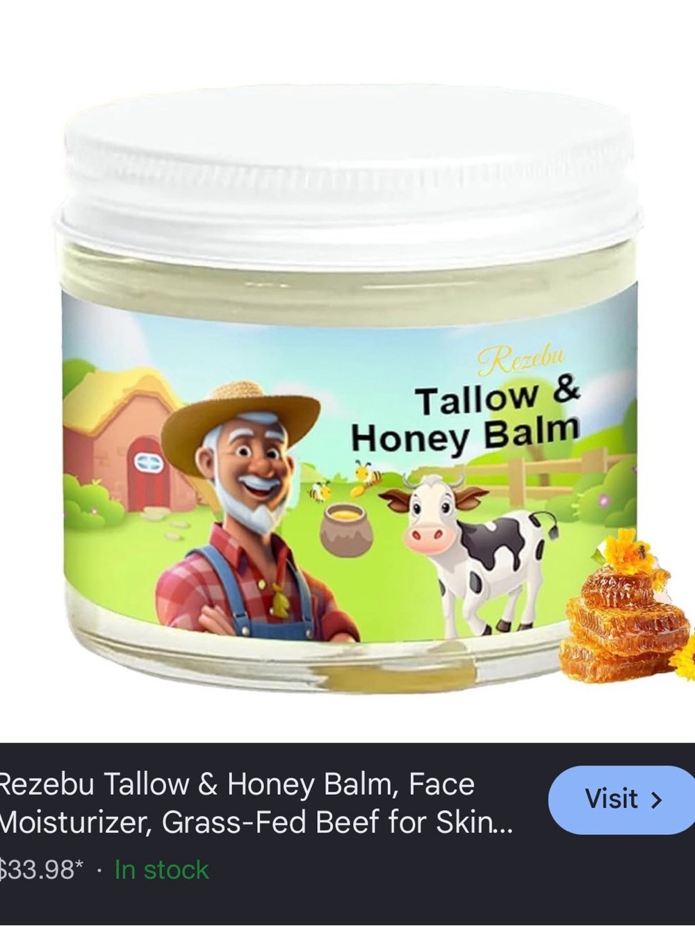 Tallow & Honey Balm - White Jar